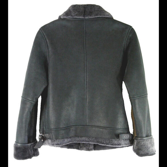 NEW Blueduck Genuine Shearling Flight Jacket in fadded black Sz S #SJ925 - Picture 2 of 9